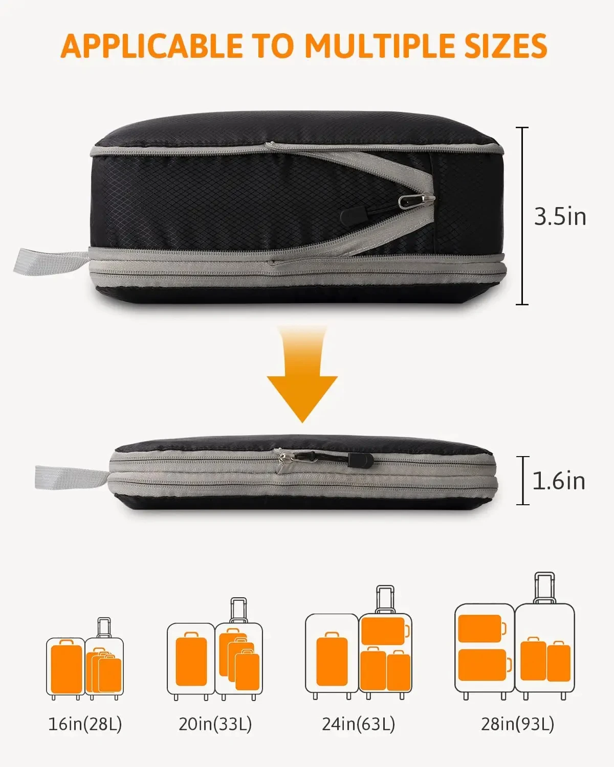 Travel Compression Packing Cubes With Shoe Bag Portable Folding Organizer Luggage Compressible Pouch Travel Storage Clothes Shoe