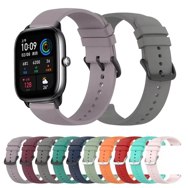 

20 22mm Silicone Band StrapFor Amazfit Bip 3 Pro/S Lite/U Pro/GTR 42mm Correa For Amazfit GTS 4 Mini/2 2E 3 Wristband Bracelet