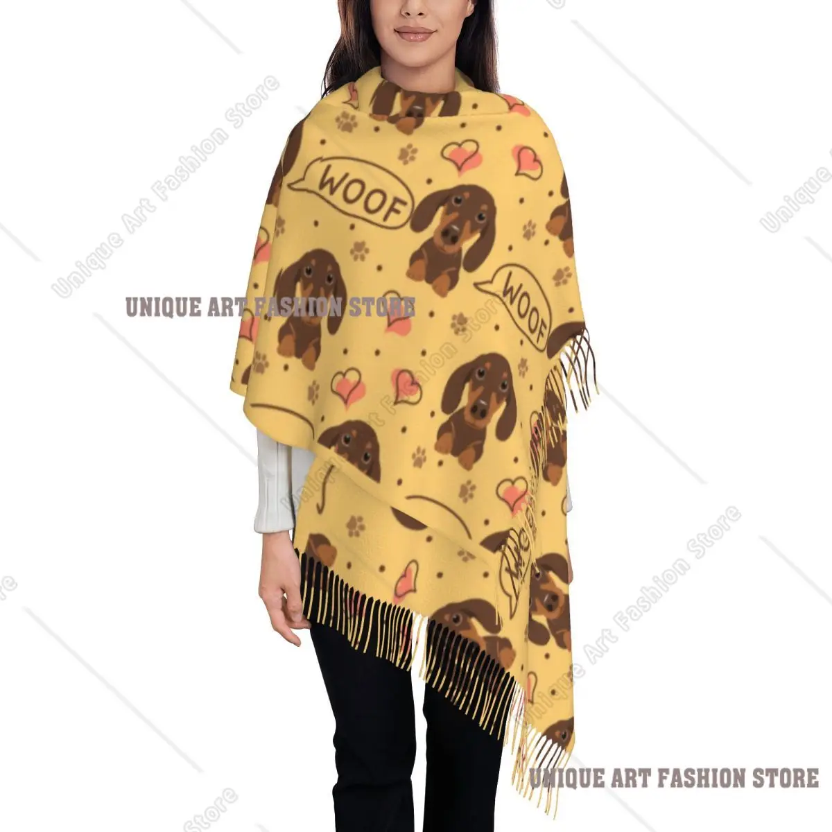 

Шарф для собак с принтом «Любовь», шоколадная такса, колбаса, шарф для мужчин и женщин, зима-осень, теплые шарфы, шали для щенков домашних животных