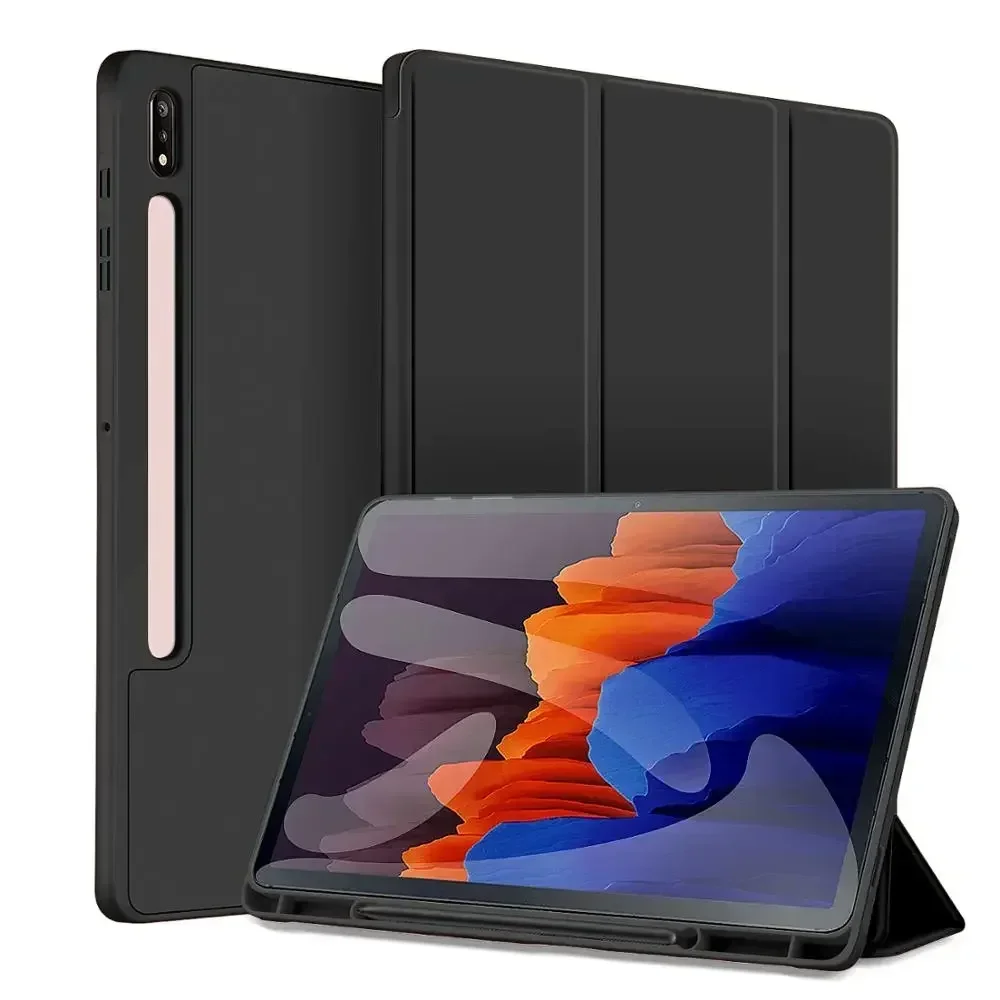 

Case for Samsung Galaxy Tab S6 10.5 SM-T860 T865 Smart Cover Galaxy Tab S7 S8 S9 FE 11 Inch S9 FE PLUS 12.4 Pencil Holder Funda