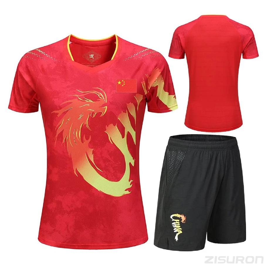 Custom Text Logo 2024 CHINA Dragon Championship Table Tennis shirts shorts suits clothes for Men Women Children pingpong set