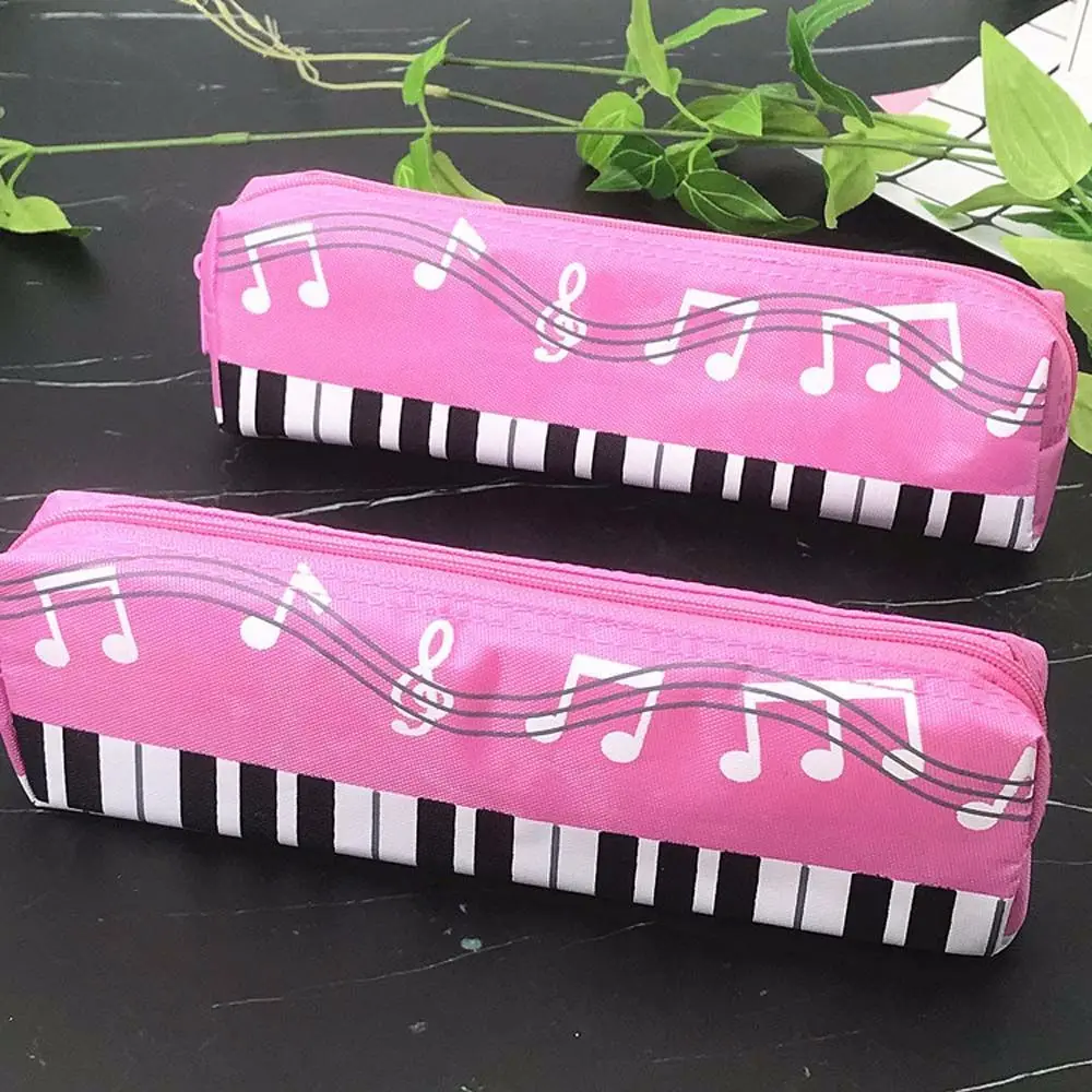 School Stationery Single Layer Pen Bag Student Pencil Case Piano Note Pencil Bag Musical Note Piano Pouch Musical Pencil Cases