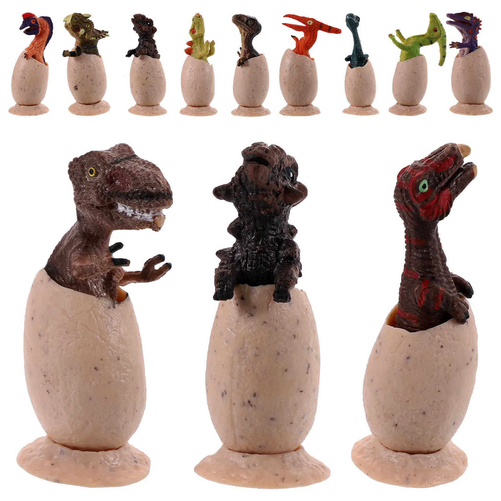 

12Pcs Realistic Hatched Dinosaur Egg Decor Set for Kids Birthday Party Decoration Classroom Learning Fun Educational Play