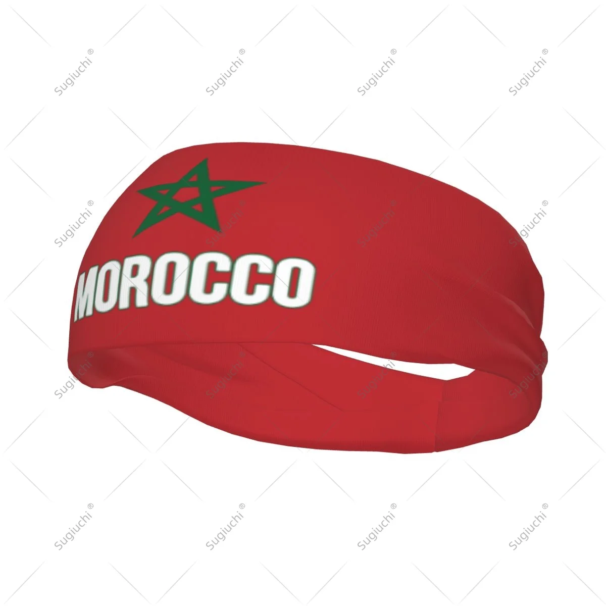 

Men Women Morocco Flag Elastic Wide Headbands For Yoga Fitness Tennis Running Gym Sports