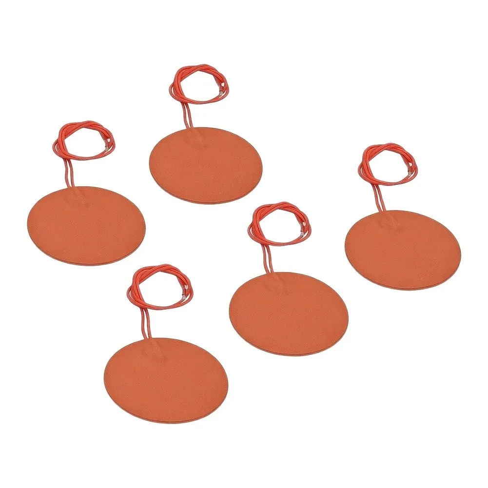 5Pcs 50mm 12V 5W Silicone Heating Mat Flexible Waterproof Heater Plate For DIY Project Constant Temperature Management
