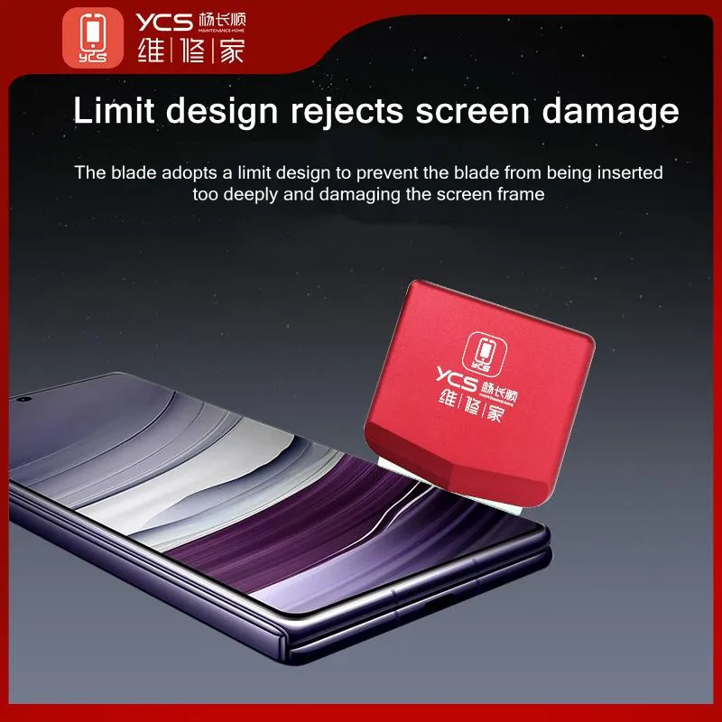 YCS High Toughness Stainless Steel Blade Set for Mobile Phones Maintenance LCD Screen OCA Glue Cleaning Knife Handle