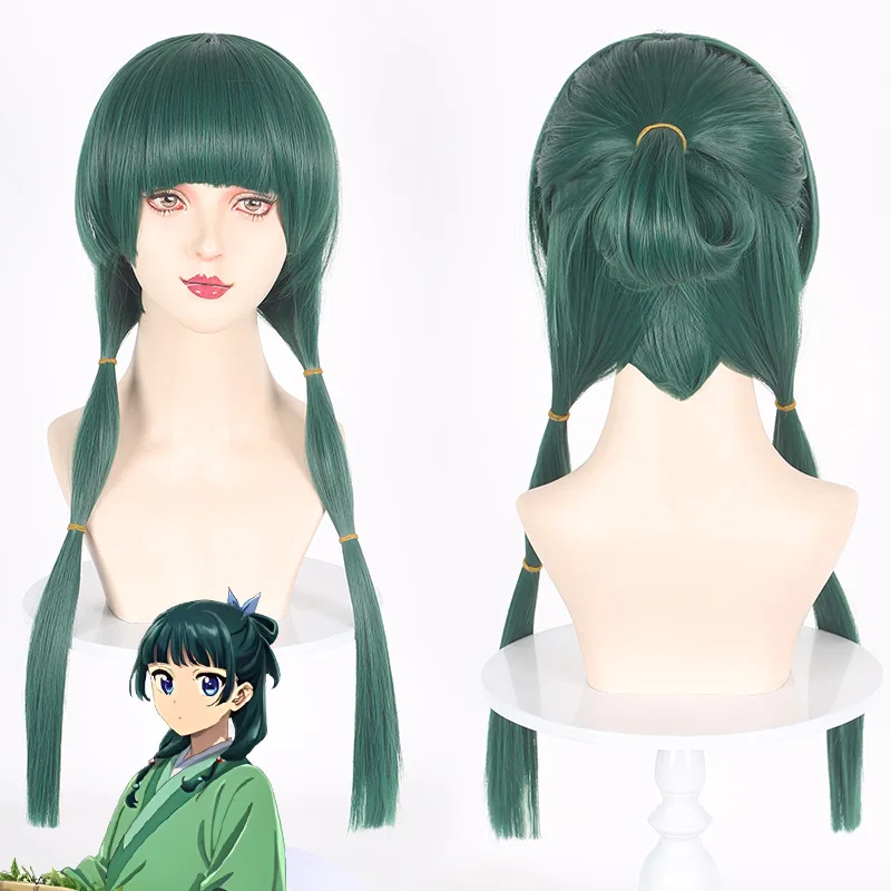 

Maomao Cosplay Wig Anime The Apothecary Diaries Dark Green Long Hair Halloween Carnival Party Accessories Role Play Headgear