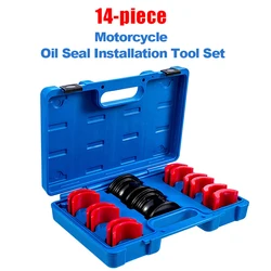 Universal Motorcycle Fork Tool Kit 14Pcs Oil Seal Mount Driver Set 35-50MM Sleeve Box Oil Seal Installation Automobiles Parts