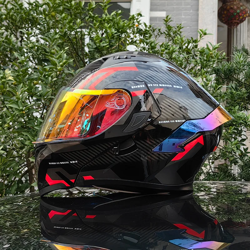 Capacete facial completo de motocicleta para homens e mulheres, moto equitação, motocross, corrida, exclusivo, seguro, lentes coloridas, novo