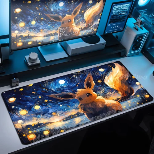 Alfombrilla de ratón Kawaii de Anime japonés para PC, alfombrilla de ratón para gabinete de jugador eléctrico XXL p-pokemon, alfombra para teclado, alfombrilla de escritorio extendida de goma para juegos de ordenador portátil