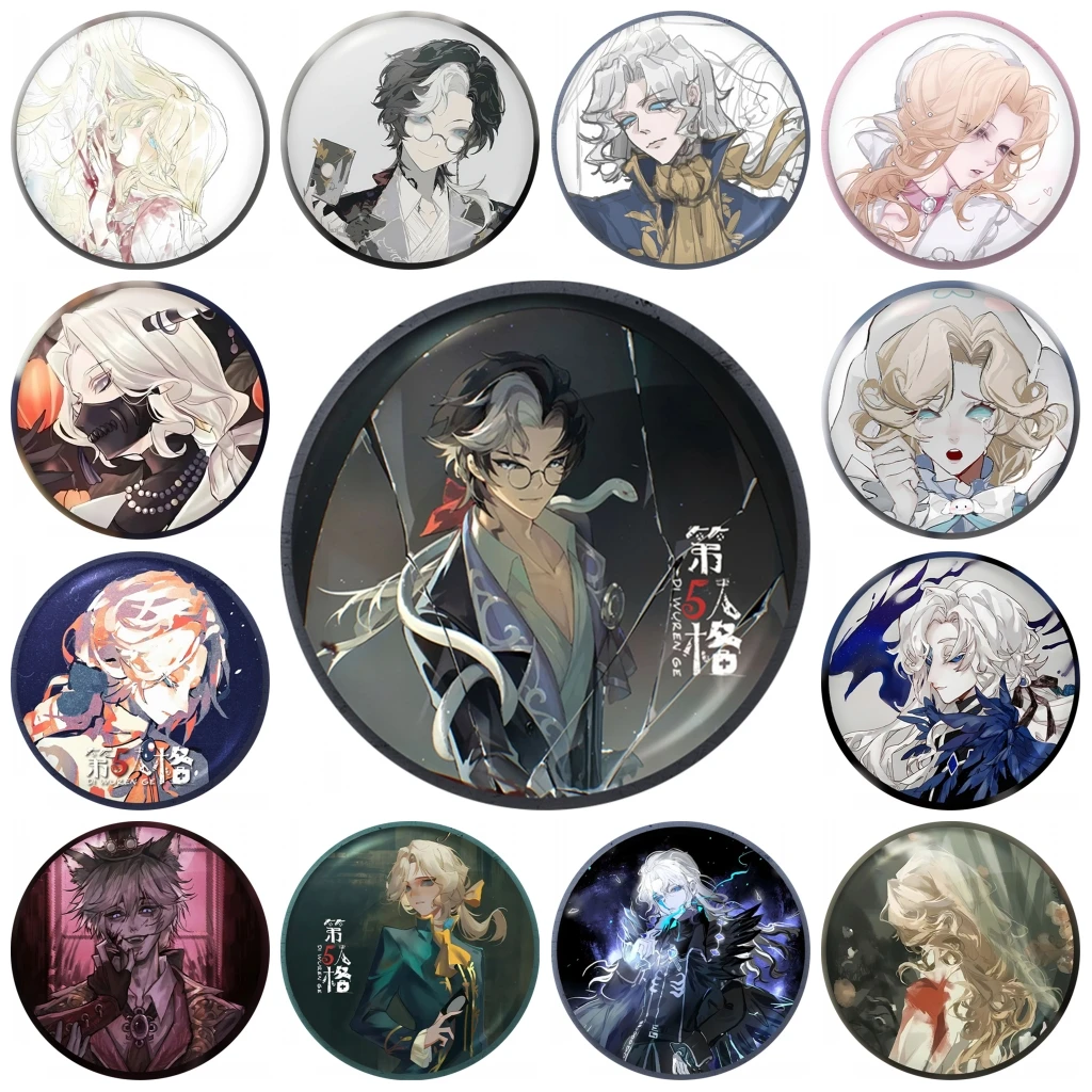 

58mm Game Identity Ⅴ Former Count Joseph Desaulniers Photographer Cosplay COSTUME Badge Pin SPTE Tinplate Brooch Prop Xmas Gilf