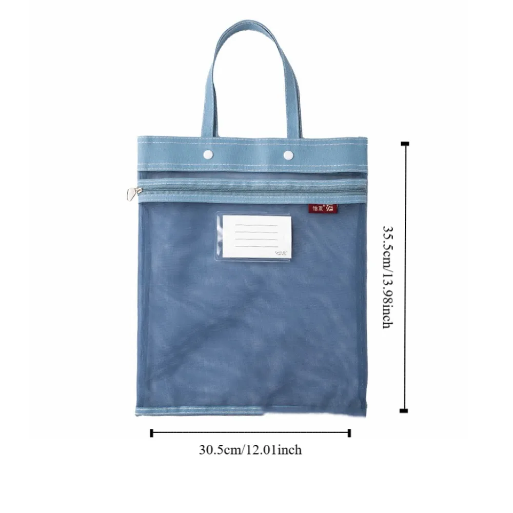 Sac de tri en maille multifonctionnelle pour enfants, fermeture à glissière, poudres, nylon, papier de test épaissi, sac de rangement, grande capacité, bonbons, document, poche pour fichier