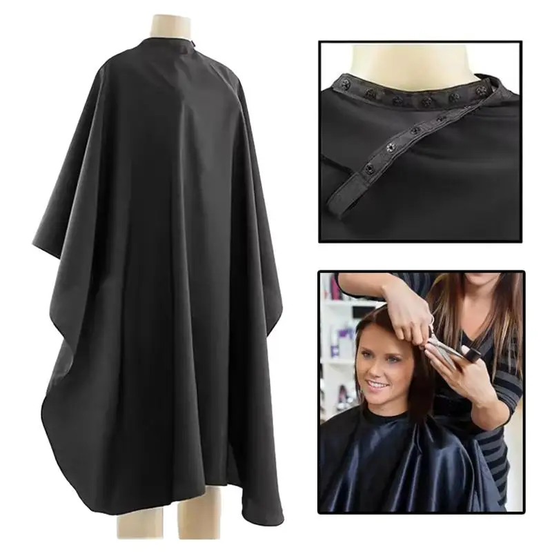 140×120cm Waterproof Hair Cutting Cape With Adjustable Snap Fastener Practical Barber Hairdressing Gown For Salon Home Haircuts view 2