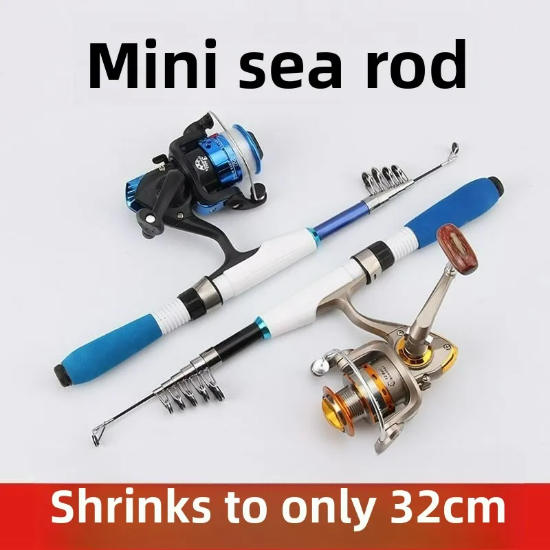 

Mini Sea Rod 15 Piece Set Metal Fishing Wheel Line Hook Outdoor Long Throw Sea Fishing Gear Set