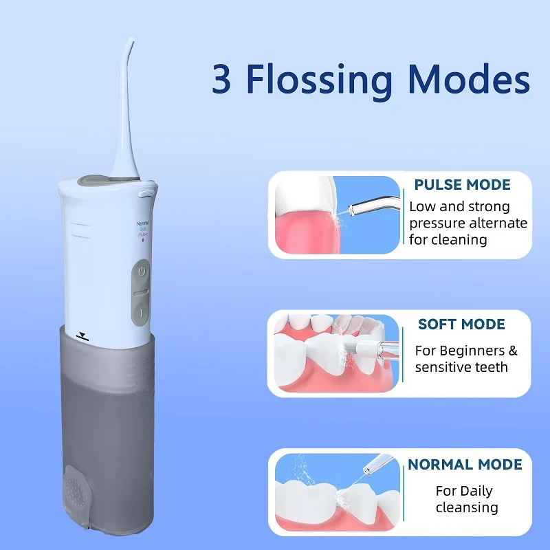 Мини-беспроводной портативный телескопический ирригатор для полости рта, ирригатор для воды, очиститель, 3 режима, Ipx7, водонепроницаемый, для дома, для ухода за зубами