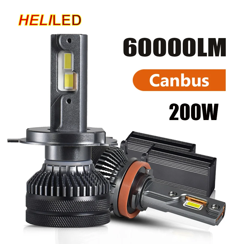 

200W 60000LM 3000K 6000K Canbus H7 H4 LED Lamp Double Copper Tube Led Lights For Car H1 H11 HB3 9005 HB4 9006 Led Headlight Bulb