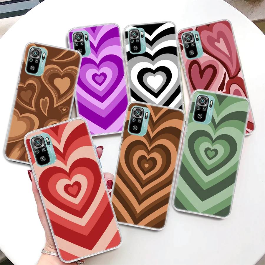 Fashion Purple Heart Swirl Circle Coque Phone Case For Xiaomi Redmi Note 13 12S 12 11S 11T 11E Pro Plus 11 10 10S 9 9S 8 8T 5G C