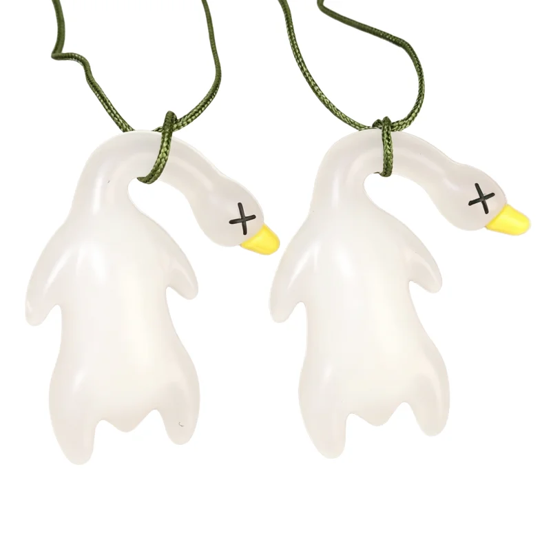 2Pcs Fashion UV Photochromic Color Change Duck Keychain Cute Cartoon Goose Pendant Decor For Bag Car Keyrings image 5