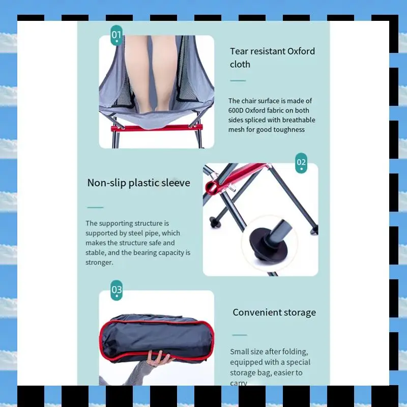 

1 Piece Outdoor Thickened Aluminum Alloy Fold Chair Ultra-Light Camping Camp Chair Tool