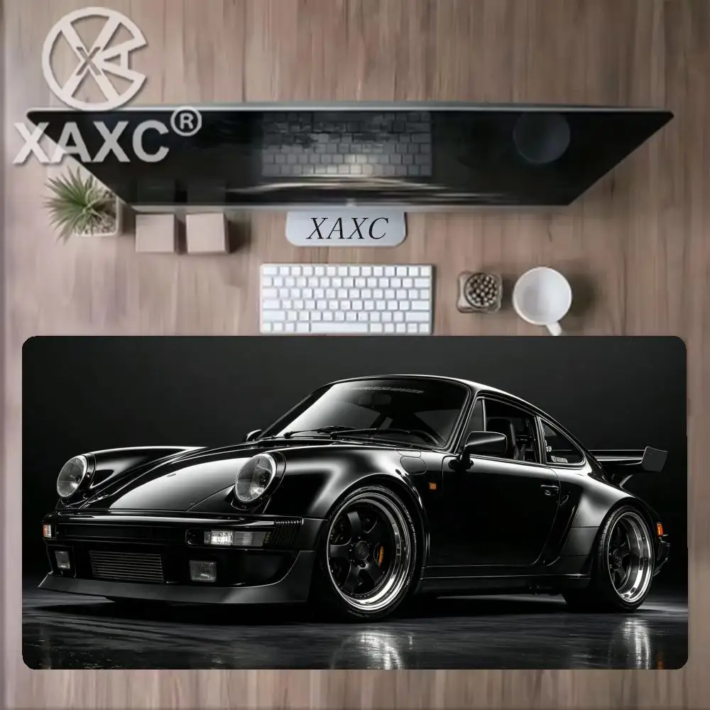 Sports Car Large Black Mousepad Office Gamer Keyboard Desk Mat Natural Rubber Mousepad Speed Desk Mat Anime Lock edge pad XAXC