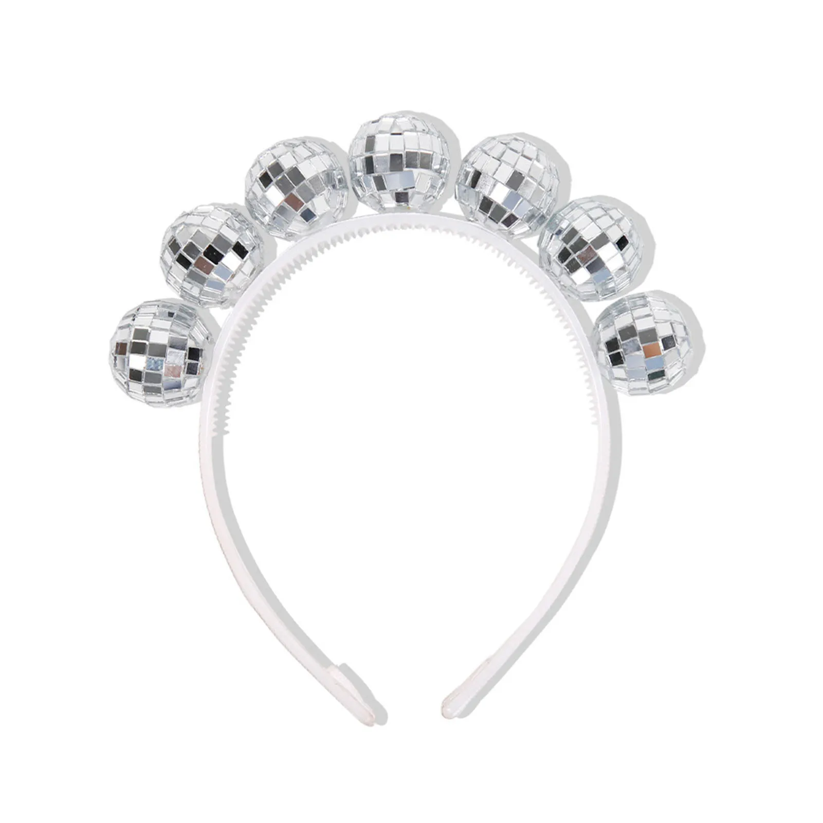 Silber Disco Ball Stirnband Krone Tiaras Charming Mirrorball Haarreifen Dekor für Frauen Kostüm Party Haarschmuck