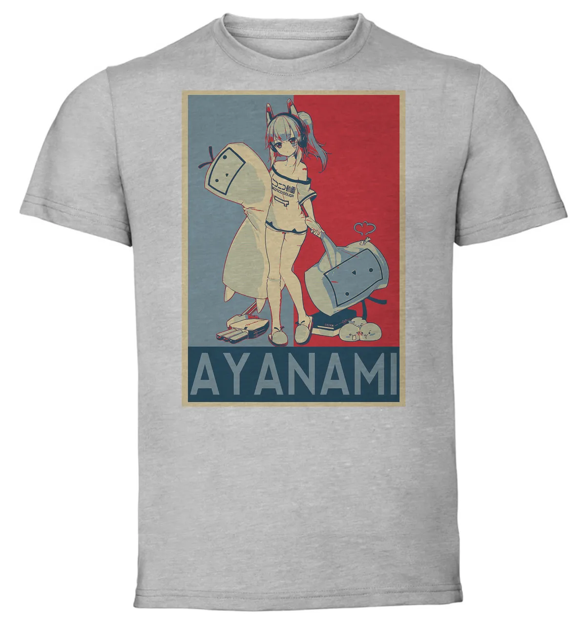 

Футболка унисекс серая пропагандистская коготь Лейн Ayanami NicoNico