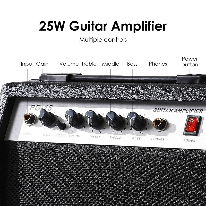 Electric Guitar Full Size Beginner's Musical Instrument Kit Huasheng 39 Inch with 25 Watt Amplifier,stand Stand Music Lovers