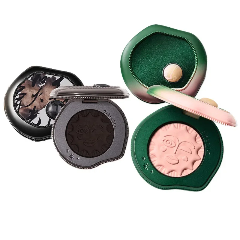 Girls' Fuwa Makeup Highlighter, blush flor de pêssego, contorno expandido, brilho facial fosco, blush claro, preto, novo, atacado