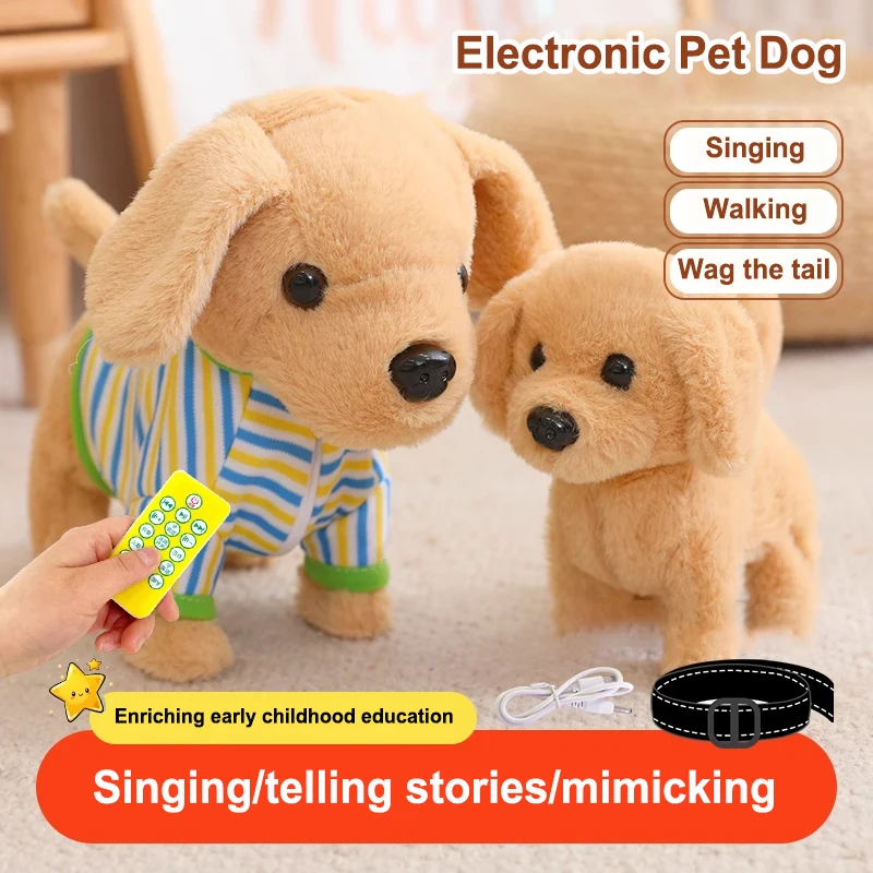 New Simulation Plush Electronic Dog Multifunctional Singing and Learning To Walk Cute Plush Dog Children's Educational Toy Gift