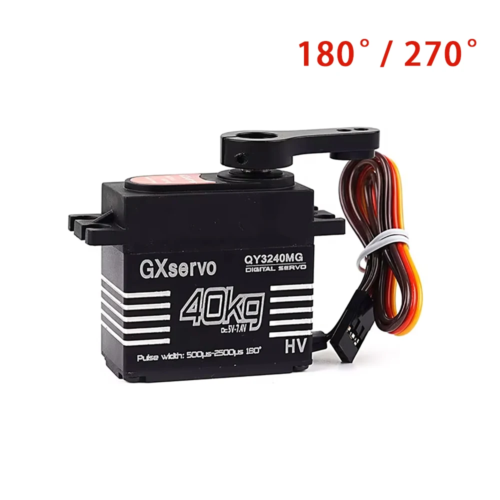 40KG Digital Servo 5.0-7.4V High Torque Semi-metal Motor 180 °/270° Angle-controlled Ip67 for 1:8 1:10 TRX6 Scx10 RC Crawle