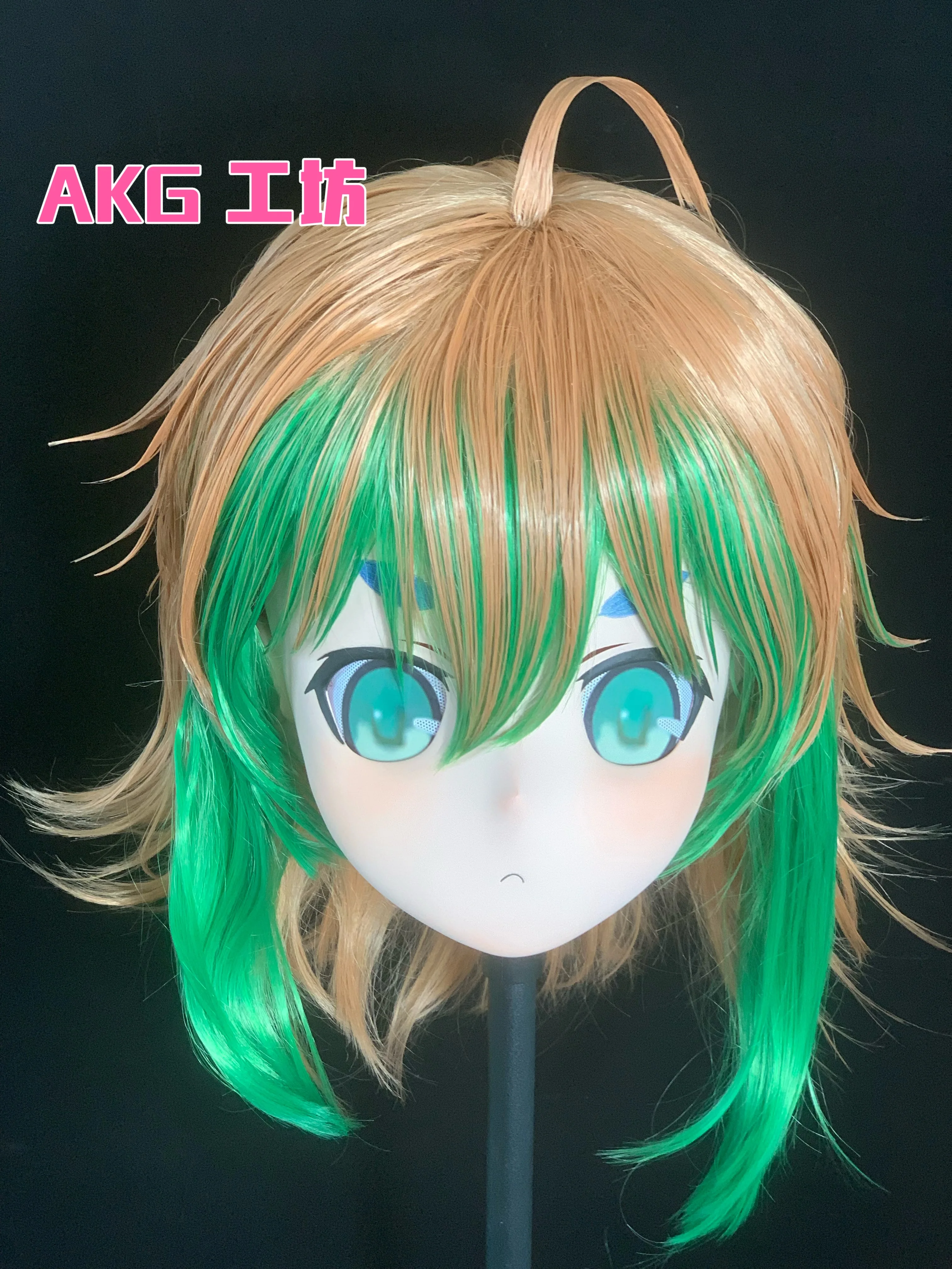 (AL37) Customize Character Female/Girl Resin Half/ Full Head With Lock Cosplay Japanese Anime Game Role Kigurumi Mask