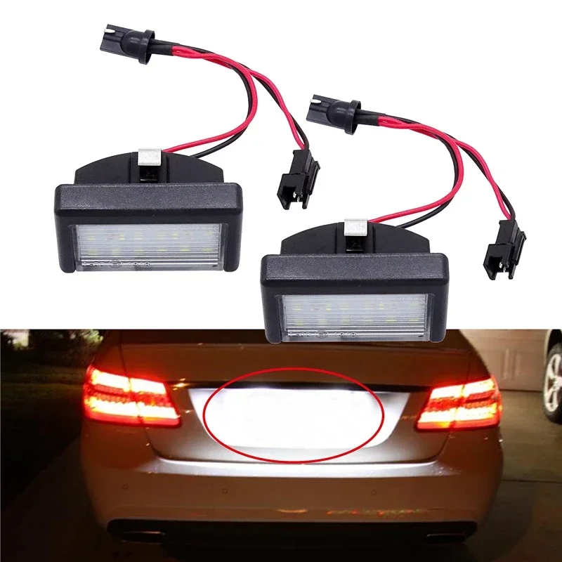 1 Pair Car LED Number Plate Lights Error Free Rear Licence Lamp for Benz ML W164 X164X Auto Tail Lamps Styling Accessories