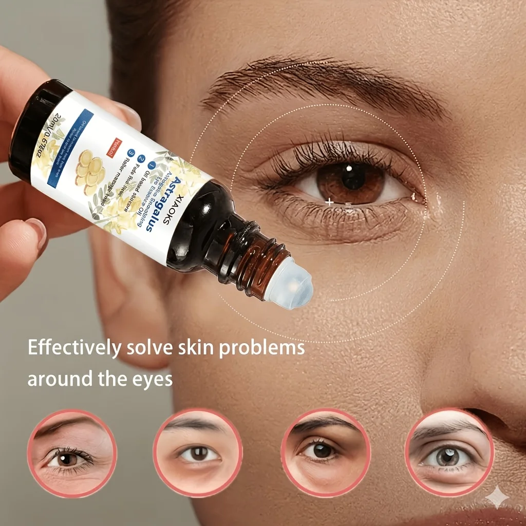 [Efecto Lifting y Reafirmante Instantáneo] Esencia Suavizante para Ojos con Astrágalo - Aceite para Ojos que Suaviza Rápidamente las Ojeras, Hidrata, Ilumina y Reduce las Ojeras, las Bolsas de los Ojos y las Arrugas. Es perfecto para ojos hinchados y ayud
