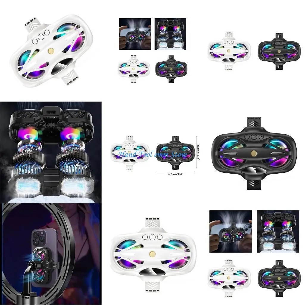 

H37F Back Clip Phone Cooling Fan Radiator Semiconductor Cooling System with 1/4'' Hole for Live 3 Gear Heat Sink