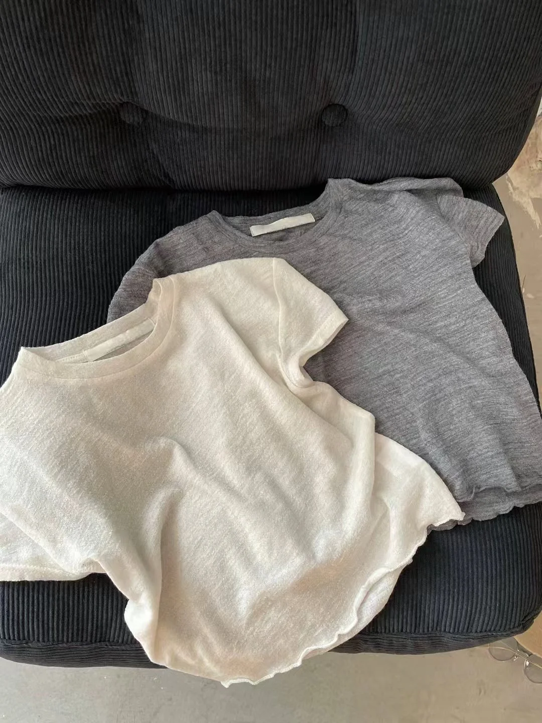 

Легкая женская футболка с коротким рукавом из шерсти в корейском стиле, с круглым вырезом, влагоотводящая, однотонная, летняя модная новинка