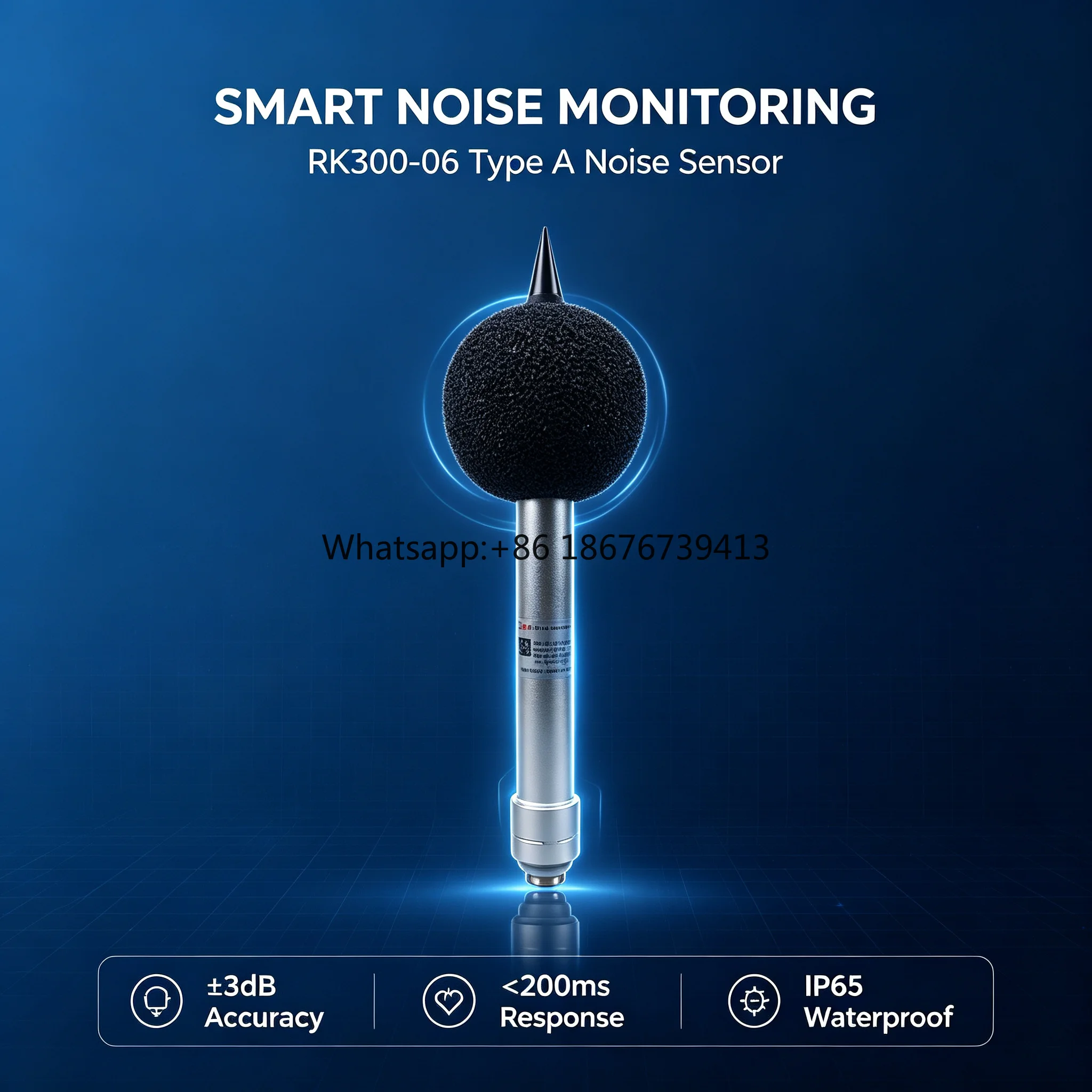 300-06 Microphone RS485 Modbus Output Sound  Noise Sensor for Enviroment Monitoring