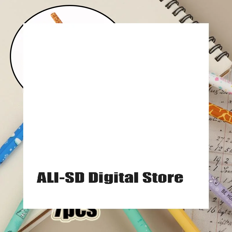 

7Pcs Colorful Pen Bee Rabbit Giraffe 0.5mm Colored Pen Core Neutral Pen Cartoon Animals Erasable Gel For Writing School Supplies