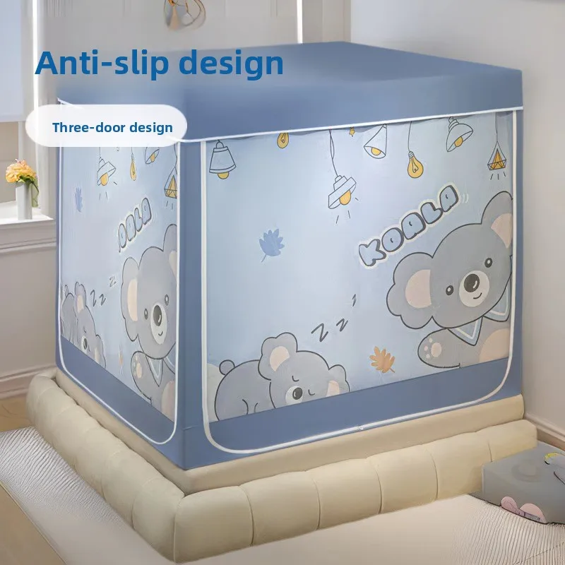 

Новая домашняя светонепроницаемая москитная сетка для спальни, монгольская палатка-юрта с защитой от падения, без установки, для детей и младенцев, с тремя входами