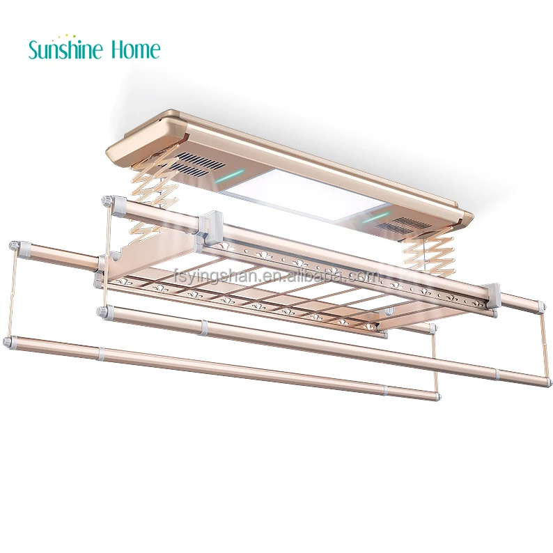 Paquistão Ouro Extensível Levantamento Teto Wall Mounted Folding Alumínio Smart Electric Automatic Clothes Hanger