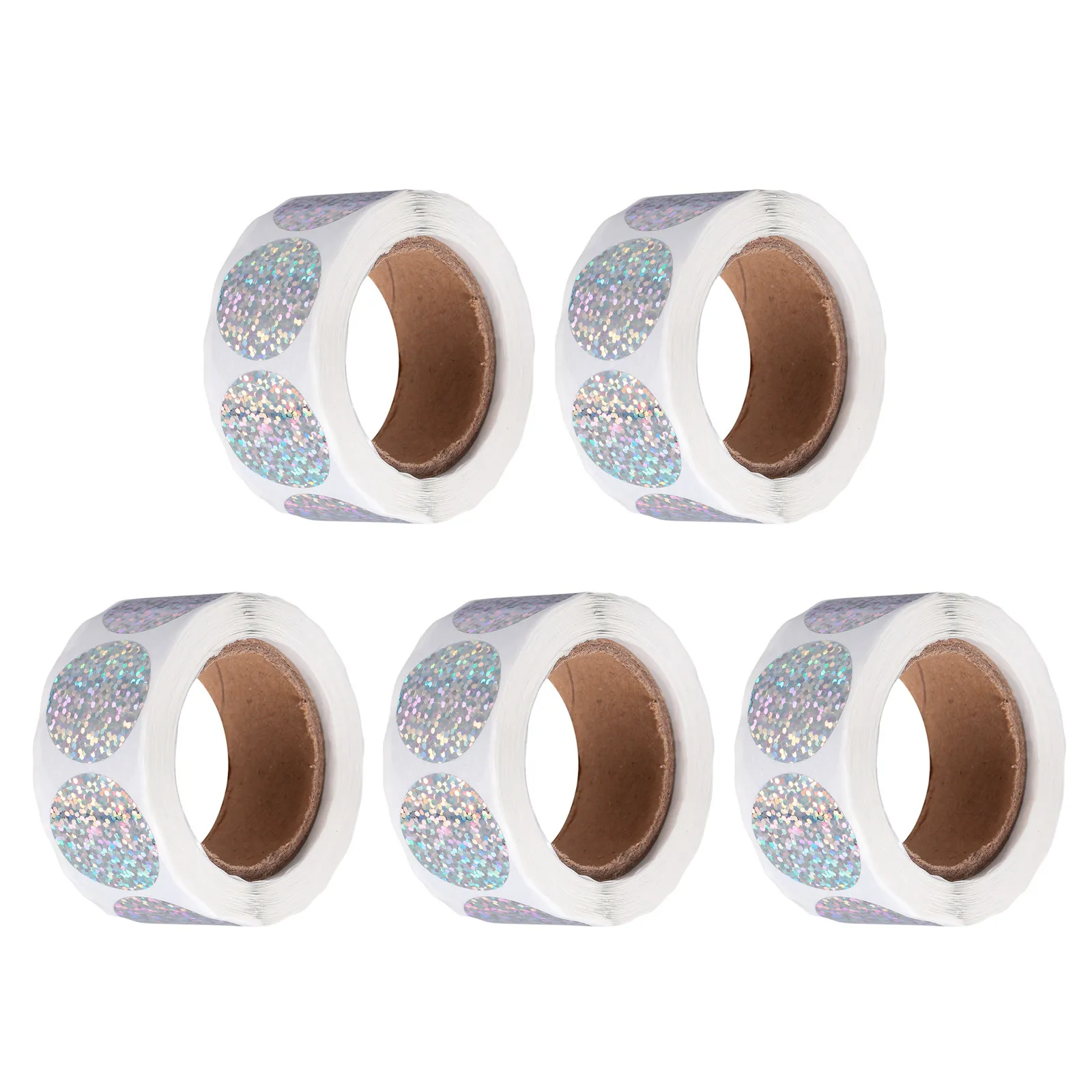 

5 Rolls Holographic Thank You Label Round Self Adhesive Stickers Small Business Packaging Sealing Sticker Rolls Colored Circular