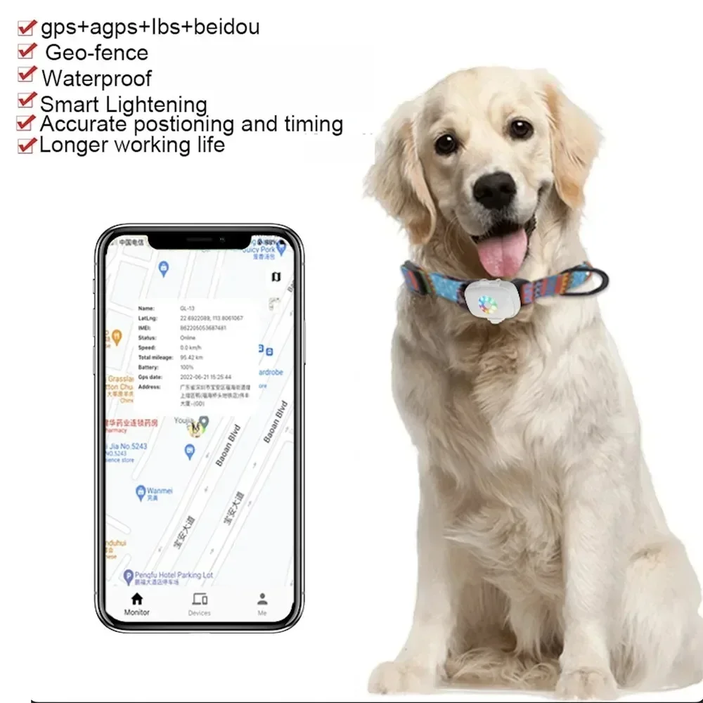 Waterproof 4g Tracker Gps for Cats Pet Gps Mini Locator Collar for Dogs App Free Pet Real-Time Locator Anti-lost Dog Accessories