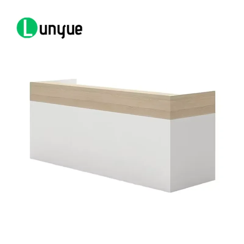 Modern White Wooden Office Reception Desk Convertible Design Scratch Resistant Surface For School Commercial Use Furniture