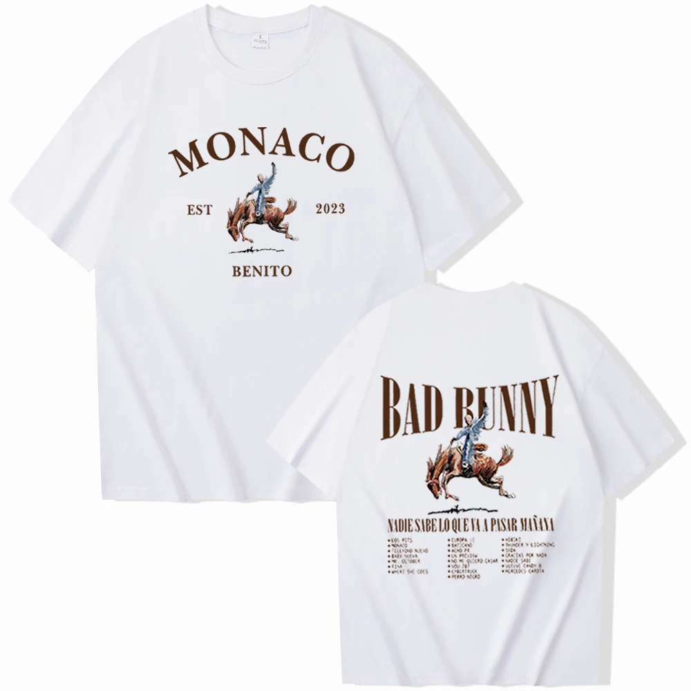 Bad Bunny Nadie Sabe Lo Que Va Pasar Manana Shirt Bad Bunny Shirt Bad Bunny Merch O-Neck Short Sleeve Shirts Unisex