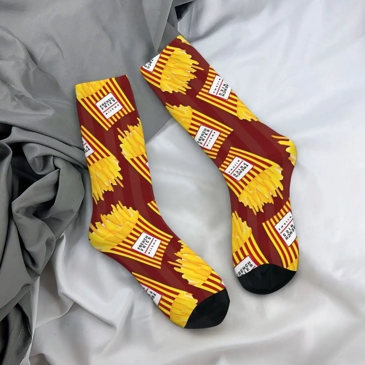 French Fries Socks Autumn Stockings Fashion Women Men Soft Breathable Socks Pattern Outdoor Anti Sweat Socks