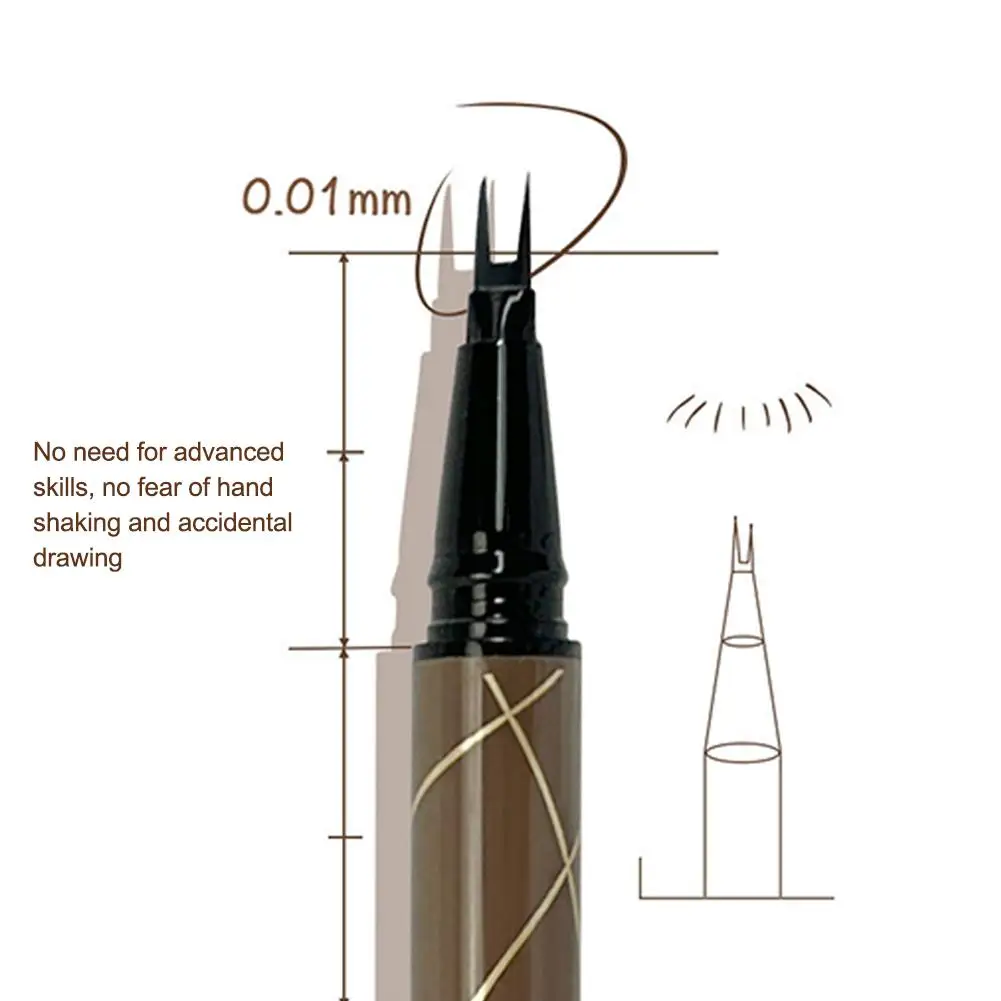 Penna liquida per Eyeliner a doppia punta biforcuta 2 In 1 Eyeliner Ultra-fine matita per ciglia inferiore a doppia testa impermeabile a lunga durata ad asciugatura rapida