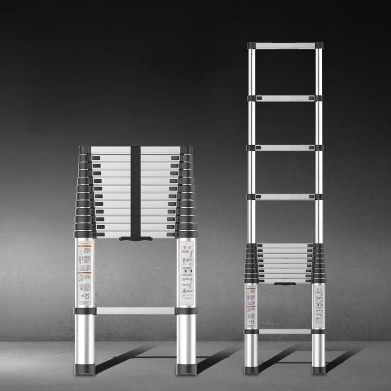 Thickened Aluminum Telescoping Ladder Portable Bamboo Joint Extension Ladder Folding Retractable Stairs Multi-Stage Step Stools