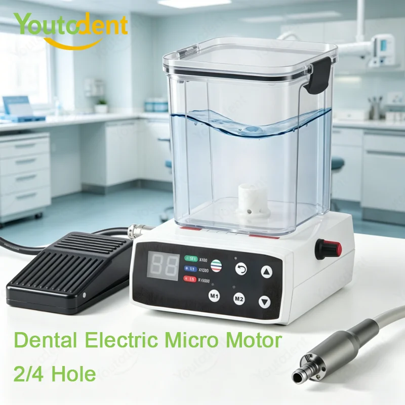 Dental Brushless Electric Micromotor with Water Tank Fiber Optic Handle Internal Water Spray Electric Motor Dentistry Lab Tools