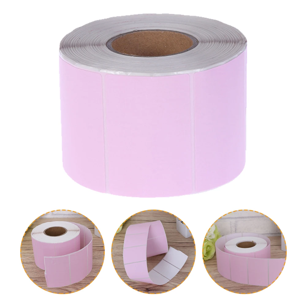 

2 Rolls Thermal Paper Labels Printer Sticker Mailing for Envelopes Packages Pocket Address Pink Office