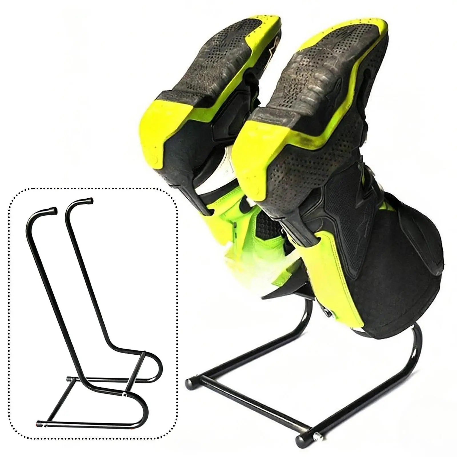Motorcycle Boot Cleaning Stand Hands Free Durable Steel Rack for Motocross Offroad Racing Boots Kit