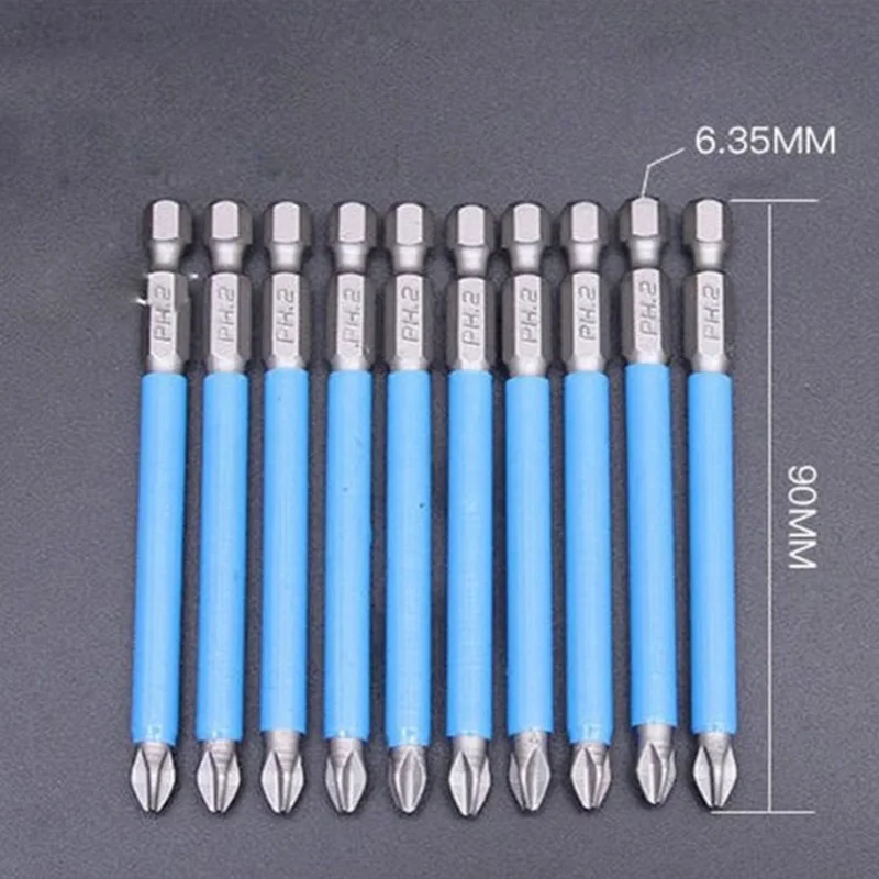 90/150mm PH2 Anti-Slip Elektrische Schraubendreher Bit Set Bits 1/4 "(6,35mm) hex Schaft Magnetische Bits Power Werkzeuge Zubehör
